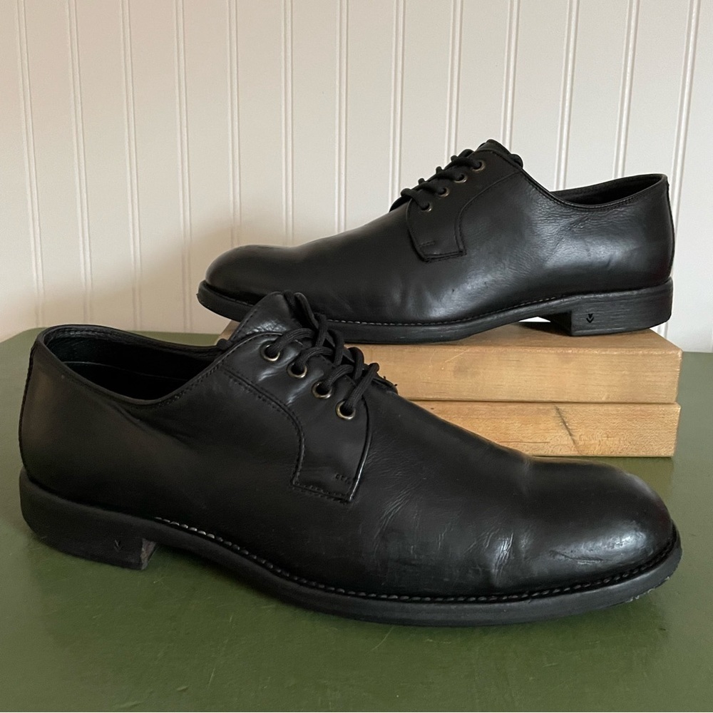John Varvatos Italian Made Plain Toe Oxfords in Black Calfskin - Picture 9 of 16